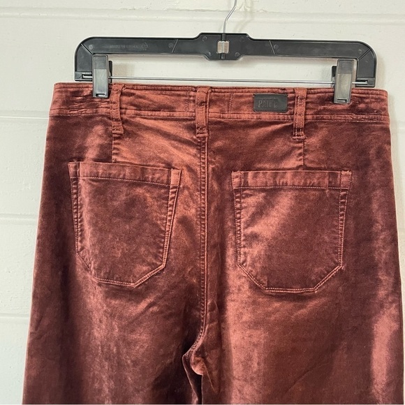 NWOT PAIGE Brown Velvet High Rise Straight Leg Nellie Pants Size 29 - Picture 8 of 10